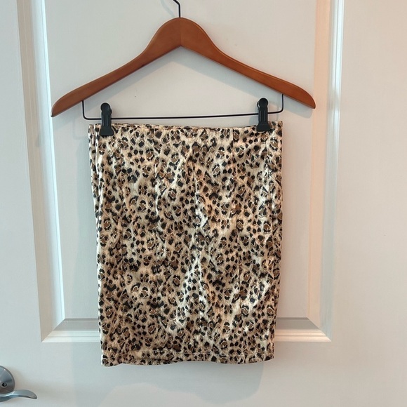 FREE PEOPLE Avas Print Miniskirt In Tan Combo - Picture 10 of 14